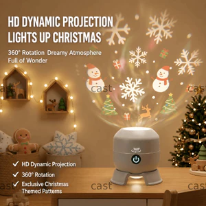 Đèn ngủ LED Giáng sinh CAST, Đèn chiếu xoay chạy bằng USB hình bông tuyết, Đèn khí quyển có thể điều chỉnh độ sáng dưới nước di động để trang trí Giáng sinh