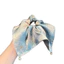 Dây buộc tóc khăn Satin màu xanh thanh lịch với giọt ngọc trai, nơ phong cách Van Gogh nghệ thuật dành cho nữ