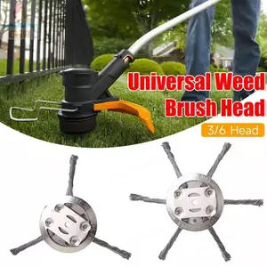GILL 1 Cái Đầu Bàn Chải Cỏ, Đĩa Bàn Chải Đầu Máy Cắt Cỏ 6 inch, Loại Bỏ Bền Rêu Rỉ Dây Thép Bánh Xe Đa Năng Cỏ Tông Đơ Đầu Cho Xăng / Lithium Máy Cắt