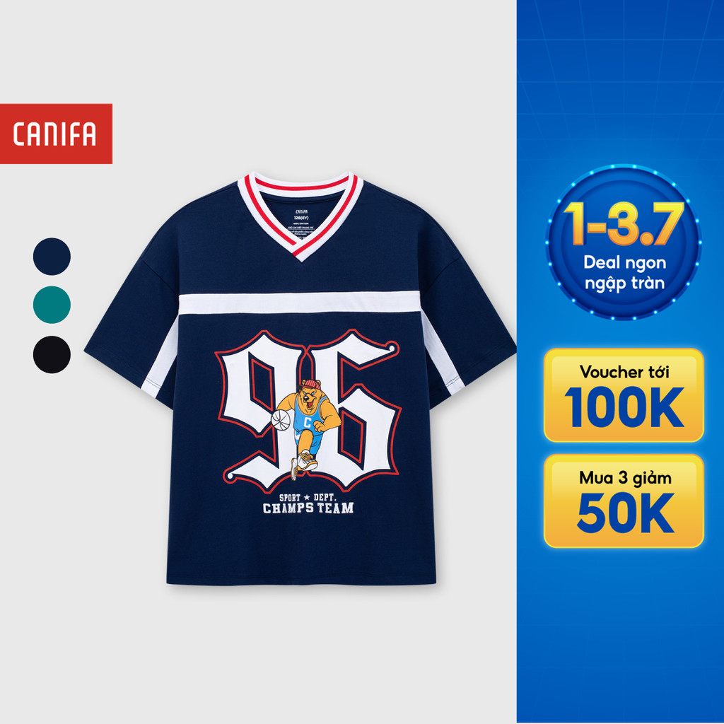Áo phông bé trai cotton CANIFA in hình năng động 2TS26C003