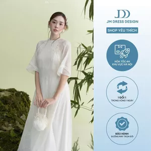 Áo Dài Thanh Trúc. Áo Dài Dáng Suông Tay Lỡ Phối Bèo 2M02.2509. Áo Dài Cách Tân Nữ Thanh Lịch, Sang Trọng. Áo Dài JM