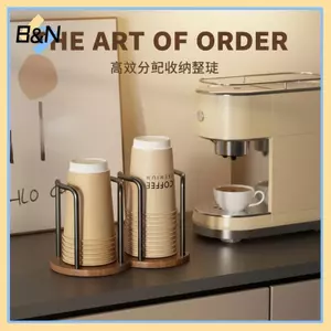 B & N Cốc trà nước dùng một lần Giá đỡ Ra bằng gỗ Hộp đựng đồ dài cho lớp học văn phòng tại nhà.