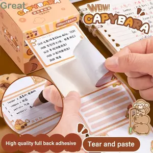 TUYỆT VỜI 256 Cái / bộ Memo Pad, Giấy dán đa chức năng DIY, Thiết kế kéo ra sáng tạo Full Dính có thể xé được Notepad Học sinh Quà tặng