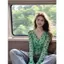 Áo thun dài tay in họa tiết bướm thoáng khí mùa hè Slim-Fit Slimer Look Temperament Top