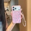Ốp Lưng iPhone 17 Pro Max 16 15P TPU Mềm Họa Tiết Dâu Tây Hồng Chống Trầy Xước Kèm Dây Đeo