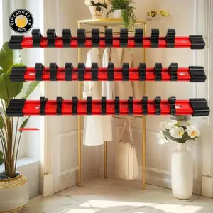 {TB & Bag} 1 / 4 "3 / 8" 1 / 2 "Giá đỡ cờ lê Soet Rail Braet Giá đỡ tường Cờ lê Hộp công cụ lưu trữ Soet Organizer Universal Traight.