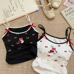 Milyfashion In Dopamine Có Miếng Lót Ngực Mickey Sling Mùa Hè Phong Cách Mới Phiên Bản Hàn Quốc Hoạt Hình Ngọt Ngào Có Thể Mặc Bên Ngoài FDGX