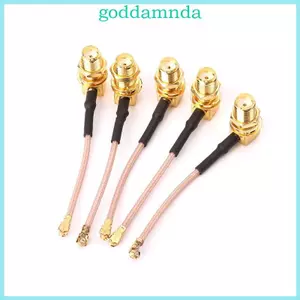 GODD 5 Chiếc SMA Nữ Góc Phải Sang Ufl IPX RF Đồng Trục Adapter RG178 Pigtail Cab