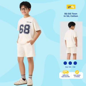 Bộ đồ teen YODY set áo thun quần short cho bé lớn, vải cotton thoáng mát ICST26S001