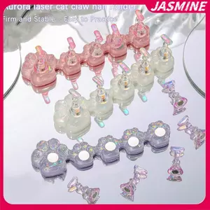 JASMINE Cat Claw Nail Stand để ép móng tay Aurora Resin Hiển thị kệ trưng bày móng tay Giá đỡ từ tính Dụng cụ sắp xếp móng tay JASMINE