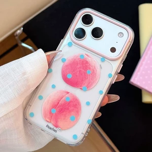 Ốp điện thoại Polka Dot Peach Lemon cho iPhone 17 Pro Max 16 15 14 13 Vỏ bảo vệ chống sốc