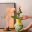 Bình gốm vẽ tay để trang trí phòng khách Phong cách mục vụ Ánh sáng sang trọng Sắp xếp hoa tàu nghệ thuật Trang trí nhà cửa Bàn cao cấp Trung tâm