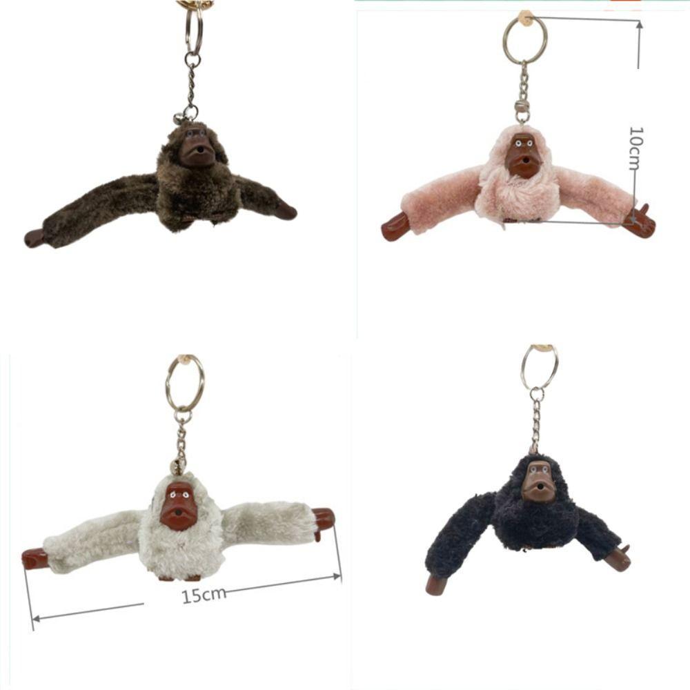 Móc khóa HOBBYIN Orangutan, Móc chìa khóa hình chú khỉ lông thú sang trọng dễ thương, Đồ chơi sang trọng cánh tay dài mới lạ Nhẫn chìa khóa búp bê sang trọng dành cho nam
