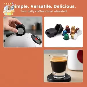 Bộ chuyển đổi viên nang cà phê có thể tái sử dụng cho Dolce Gusto Genio S Crema với Pod Grinderpatible với bộ lọc có thể nạp lại Sử dụng văn phòng tại nhà ELWW