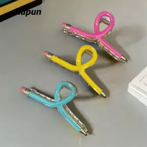 Kẹp tóc bút chì SHUPUN, Kẹp tóc giáo viên dễ thương mới lạ, Thời trang vui nhộn Trở lại trường Vuốt tóc Lớp học