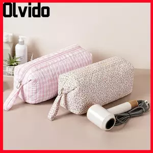 Túi đựng máy sấy tóc OLVIDO, Túi đựng mỹ phẩm chăn in nơ, Dây kéo đóng cửa Công suất lớn Dụng cụ sắp xếp du lịch