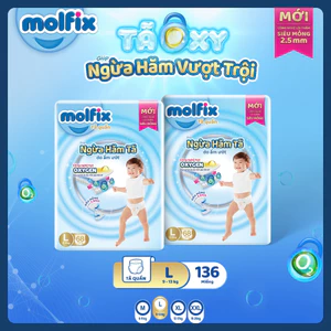 Combo 2 Ultra Tã/bỉm quần Molfix Oxy Ultra giúp Ngừa Hăm Tã