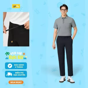 Quần âu nam cạp chun YODY thoáng khí và thấm hút cực tốt QAM6049 MCTR25A073