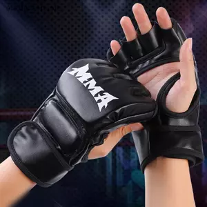 Găng tay đấm bốc nửa ngón tay Thiêned dành cho người lớn Huấn luyện đấm bốc Găng tay chiến đấu FSI