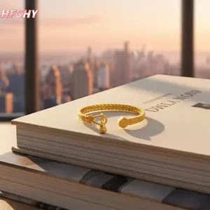 HFSHY Luy Hoa Văn Tốt Lành Mạ Vàng Hợp Kim Mở Vòng Tay Bầu Quyến Rũ Trang Sức Dễ Thương Cho Bé Gái Hẹn Hò Hàng Ngày Mặc VN