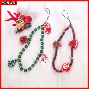 Dây buộc điện thoại YRBWD, Dây đeo điện thoại di động chống thất lạc đính cườm, Trang trí treo thời trang Giáng sinh Móc khóa đầy màu sắc
