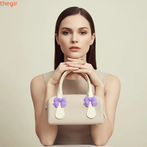 Túi xách silicon THEGIRL8B, Tote Mini nơ có thể giặt được chống thấm nước, Hộp đựng mỹ phẩm Túi đeo trên cùng khóa màu cầm tay bền bỉ Sử dụng văn phòng