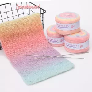 Sợi Mohair Nhiều Màu Sắc Màu Sắc Sợi Cầu Vồng 165 Mét Sợi Mềm Dệt Tay Cho Đan Móc Áo Len Jaet