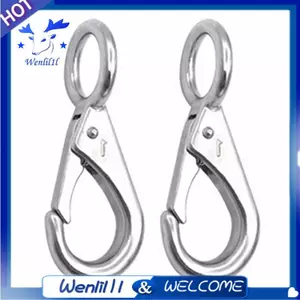 2 Chiếc Thép Không Gỉ 316 Cứng Nạp Cố Định Mắt Lò Xo Kẹp Snap Móc Carabiner Phụ Kiện Cho Thuyền