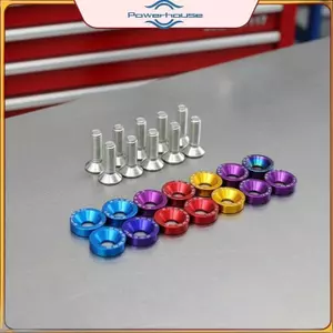 Bộ dây buộc bu lông POWER M6 Độ cứng cao 10 / 20 Cái có vít đệm để điều chỉnh ô tô Tấm chắn bùn cản trước Lắp đặt các bộ phận động cơ.
