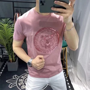 Station Mùa Hè 2024 Nam Cổ Tròn Nửa Tay Ngắn Tay Áo Thun Nam Mặc Dạo Phố Kim Cương Nóng Hợp Thời Trang Văn Hóa Áo Sơ Mi D83M