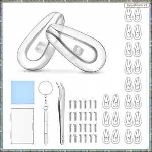Miếng đệm mũi kính mắt, Bộ dụng cụ sửa chữa miếng đệm mũi bằng silicon mềm với 12 cặp miếng đệm mũi, 24 ốc vít đa năng Dễ dàng lắp đặt Dễ dàng sử dụng