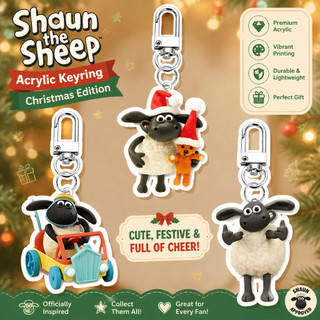 Shaun The Sheep Keychain | Gantungan Kunci Shaun The Sheep UV Printed 2 Sisi on 3 mm Acrylic Frame - GA56A