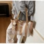 SQ11 Túi Tote vải thanh lịch dung tích lớn dành cho nữ Túi đeo vai phong cách lười biếng Túi xách sọc thông thường