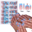 {WELV}144PCS Press On Nails Set Celestial Design Fake Nails Kit Easy To Apply Long