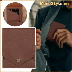 Ví mỏng tối giản MONOSTYLE, Ví nhỏ gọn đa chức năng chống thấm nước bằng da PU thủ công, Hộp đựng thẻ có khe cắm bút tích hợp Du lịch