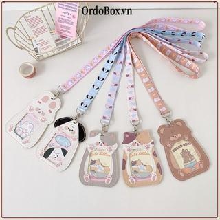 Giá đỡ Photocard ORDOBOX, Bảo vệ ảnh hoạt hình dễ thương, PU có dây buộc Hộp đựng thẻ Kawaii