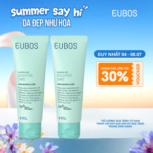 Combo 2 Kem Dưỡng Da Tay và Móng EUBOS Giúp Mềm Mịn, Dưỡng Ẩm An Toàn Cho Da Nhạy Cảm Tuýp 75ml