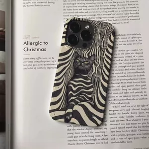 Ốp điện thoại Art Psyche Cat Shadow QYJS Thích hợp cho IPhone 11 17 AIR 16 E 15 14 13 ProMax 7 8 PLUS XR XSMAX 12 PRO Phim nghệ thuật Niche Hard Case