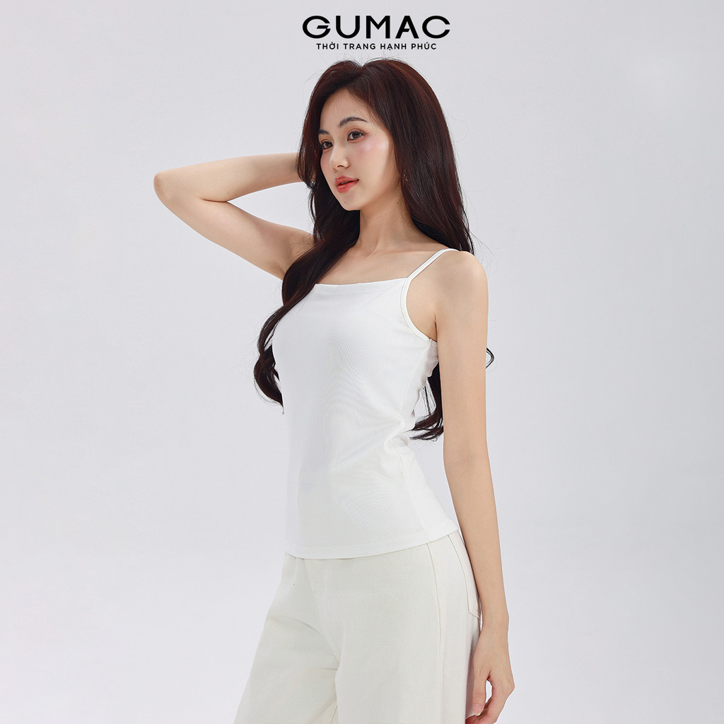 Áo Thun 2 Dây Nữ GUMAC Form Slim Cơ Bản Không Mút Chất Thun 4C Mềm Mát Thoải Mái LATF0627