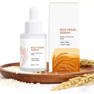 Serum dưỡng da mặt gạo dành cho nữ, Tinh chất chiết xuất cám gạo, Serum dưỡng ẩm cho mặt, Tinh chất làm dịu làn da làm dịu làn da, Chăm sóc da ban đêm ban ngày, Mọi loại da