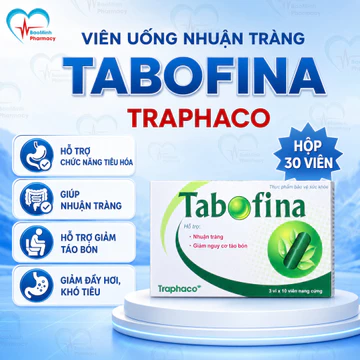 Tabofina Hộp 3 Vỉ x 10 Viên – Hỗ Trợ Tiêu Hóa, Giúp Nhuận Tràng, Giảm Táo Bón