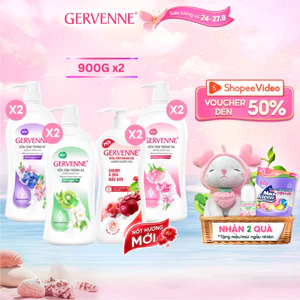 Combo 2 Sữa tắm trắng da hương nước hoa Gervenne 900g