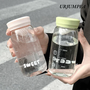 Bình Nước Mini URJUMPEA, Có Dụng Cụ Lọc Trà Có Cân Cốc Nước, Chai Nước Uống Di Động Trong Suốt 300ml Du Lịch