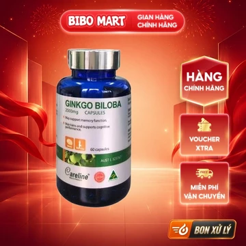 [MALL] Viên uống bổ não Careline Ginkgo Biloba 2500mg, Chai 60 viên - BM003.1
