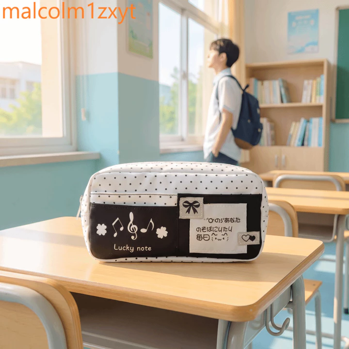 Hộp Đựng Bút Chì Họa Tiết Mèo KIXON, Túi Đựng Bút Nhiều Lớp Màu Kem Chấm Bi, Thời Trang Dễ Thương Thiết Thực Phong Cách Văn Phòng Phẩm Tổ Chức Văn Phòng Phẩm Văn Phòng Phẩm Văn Phòng Phẩm