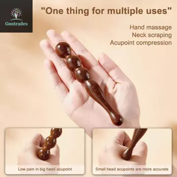 GOOTRADES Gậy Massage Gỗ, Gỗ Đàn Hương Tự Nhiên Dụng Cụ Massage Bấm huyệt Mô Sâu, Máy Mát Xa Bằng Gỗ Kinh Tuyến Bấm huyệt Dụng Cụ Massage Chân