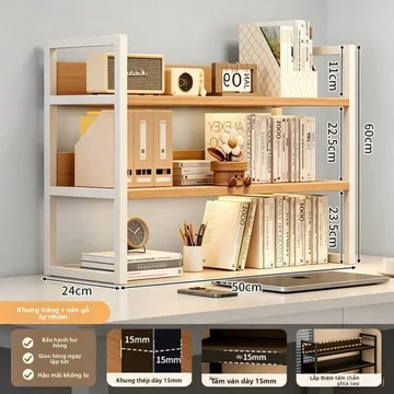 Kệ sách để bàn, kệ để đồ trên bàn làm việc văn phòng, kệ sách sắt nghệ thuật nhiều tầng, kệ để bàn, kệ lưu trữ đơn giản