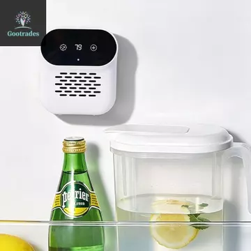 Máy lọc tủ lạnh GOOTRADES, Máy khử mùi tủ lạnh lâu trôi có thể tái sử dụng, Màn hình LED 3 chế độ Máy khử trùng gắn trên ô tô đa chức năng Nhà bếp gia đình