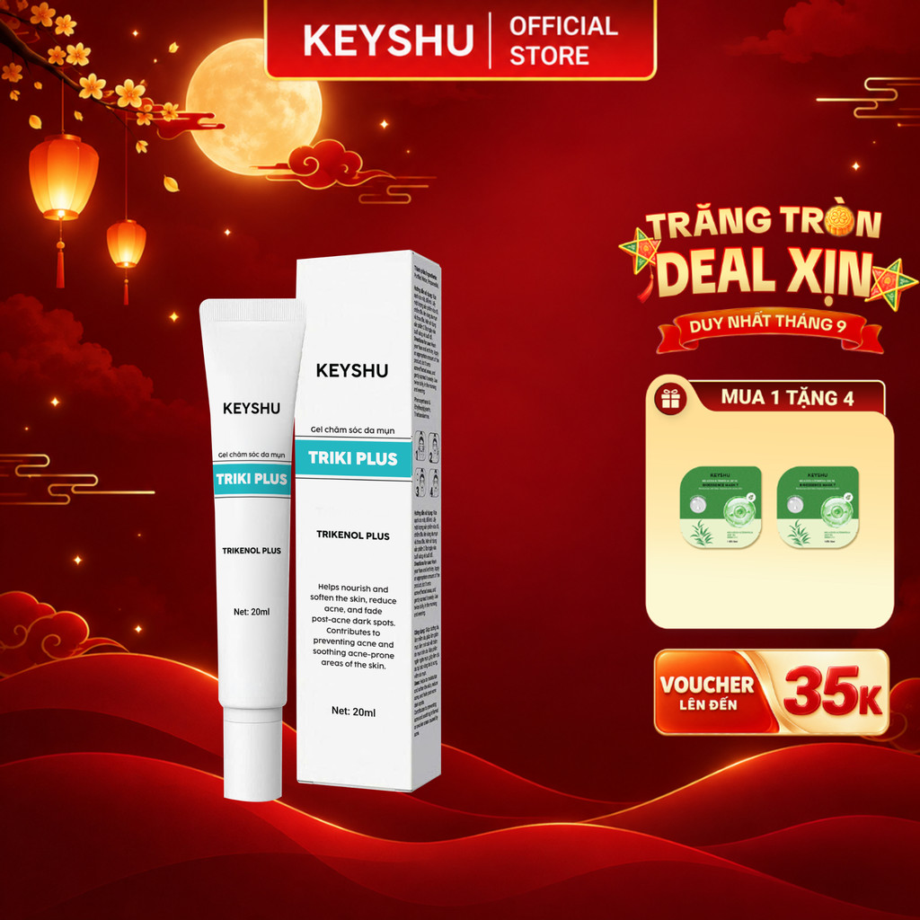 [DUY NHẤT 22/9] Serum Giảm Mụn Triki Plus KEYSHU Làm Dịu Da, Giảm Sưng Viêm Mụn Giúp Khô Cồi Mụn Nhanh 20ML