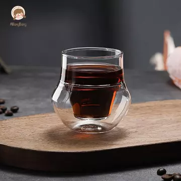 ABongBang Sáng Tạo Trà Cốc Thủy Tinh Thiết Kế Tường Đôi Thủy Tinh Trong Suốt Cốc Cà Phê Nhà Hàng Cốc Thủy Tinh Tường Đôi Cốc Thủy Tinh Drinkware Đẹp